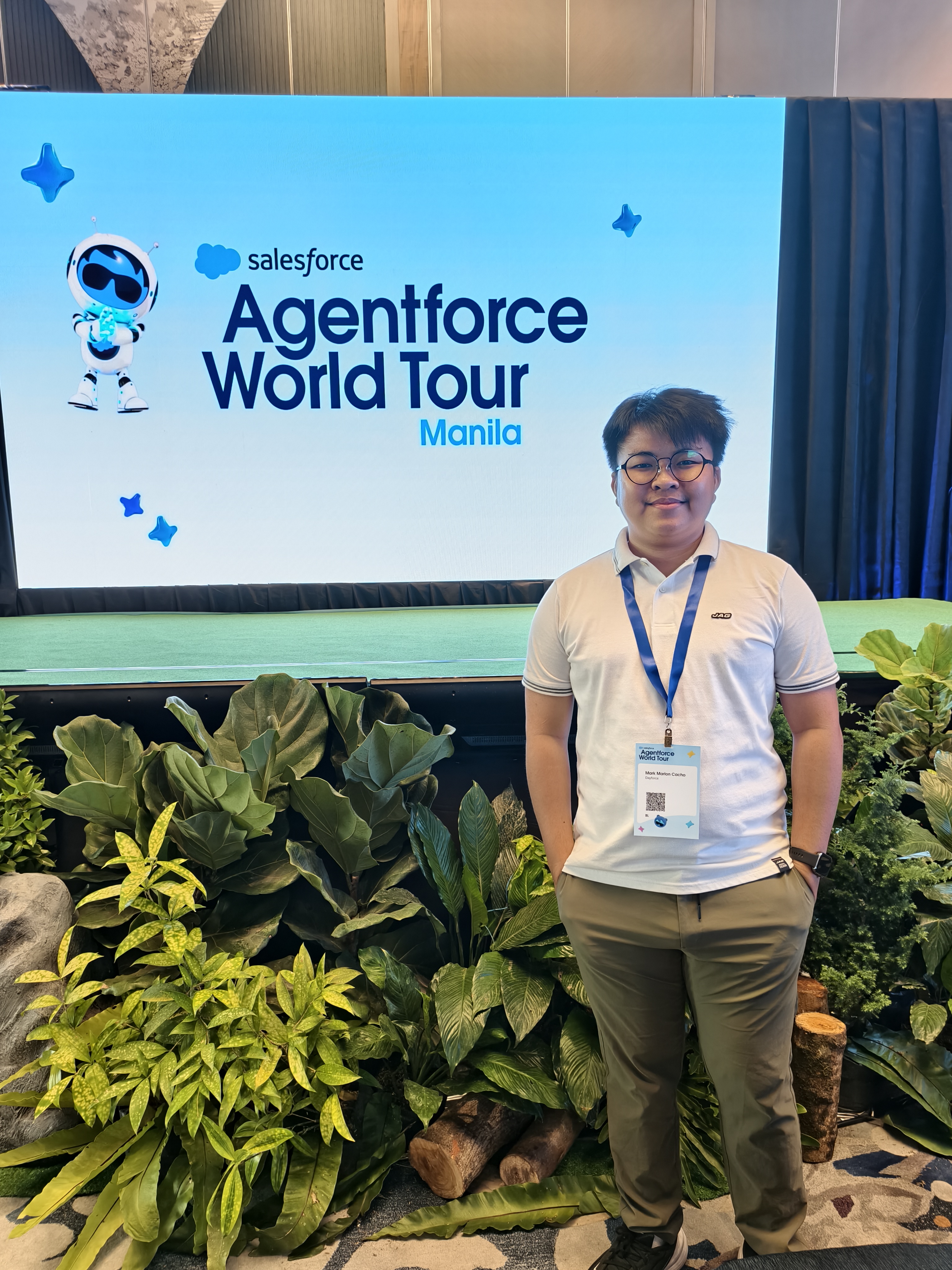 Mark Marlon Cacho at Agentforce World Tour Manila stage area